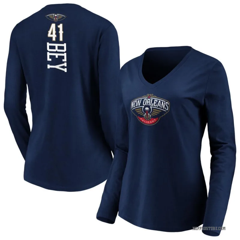 Saddiq Bey Women's Navy New Orleans Pelicans Backer Long Sleeve T-Shirt