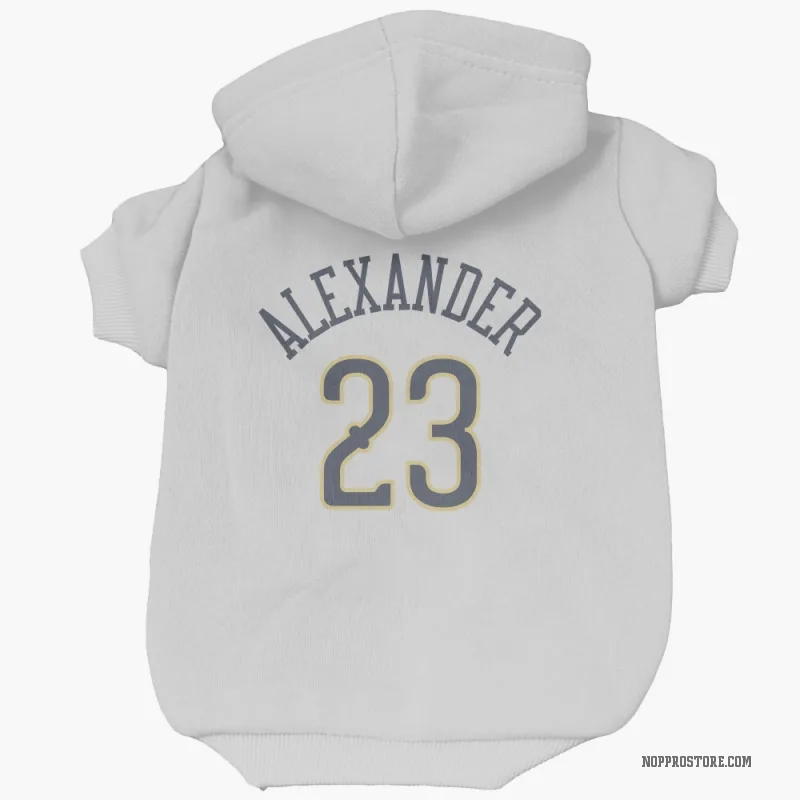 Trey Alexander  White New Orleans Pelicans  Cat & Dog Pet Hoodie