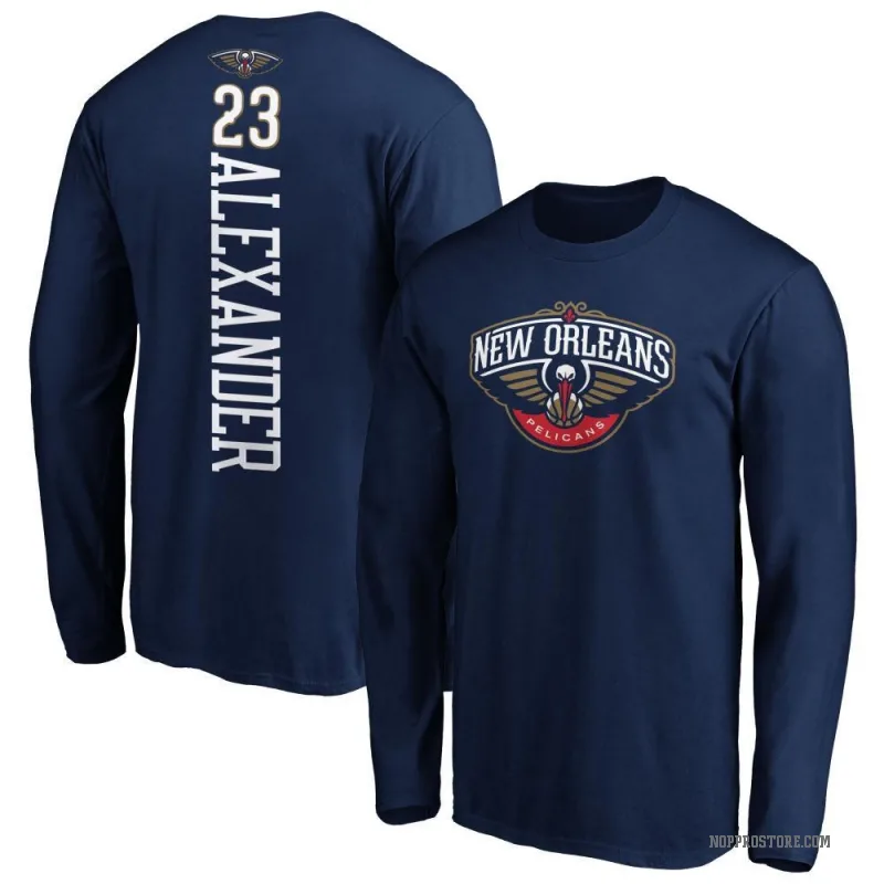 Trey Alexander Youth Navy New Orleans Pelicans Backer Long Sleeve T-Shirt