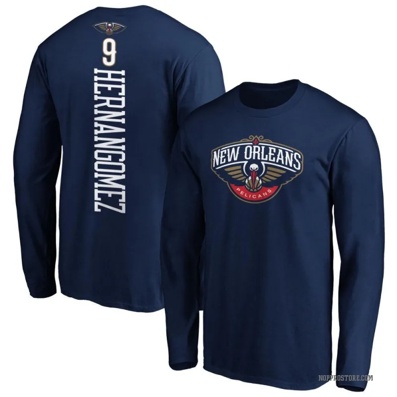 Willy Hernangomez Men's Navy New Orleans Pelicans Backer Long Sleeve T-Shirt