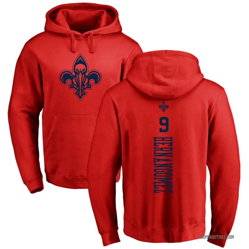 Willy Hernangomez Men's Red New Orleans Pelicans Branded One Color Backer Pullover Hoodie
