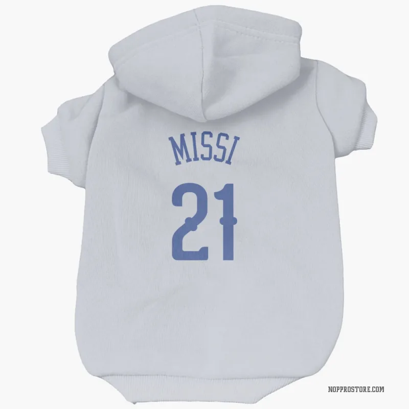 Yves Missi  Blue New Orleans Pelicans   White  Cat & Dog Pet Hoodie