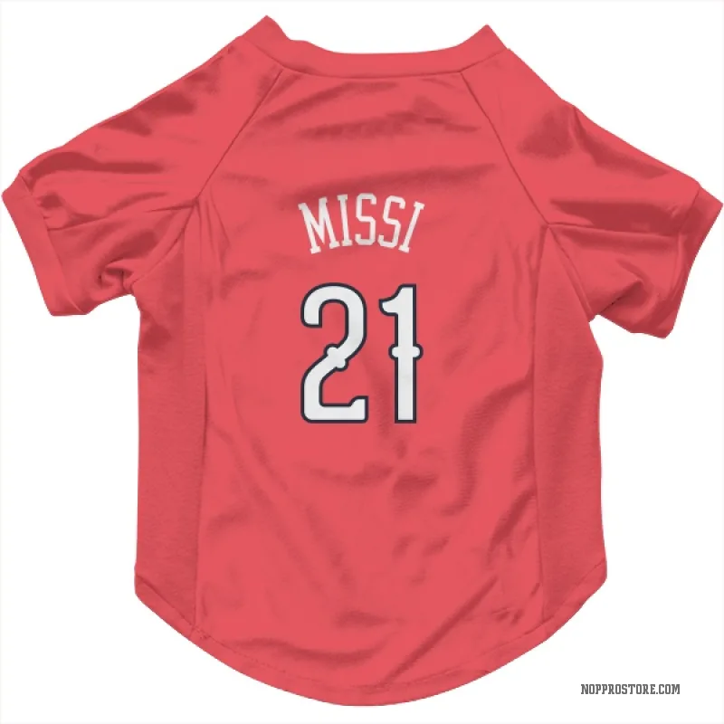 Yves Missi  Red New Orleans Pelicans  Cat & Dog Pet Jersey