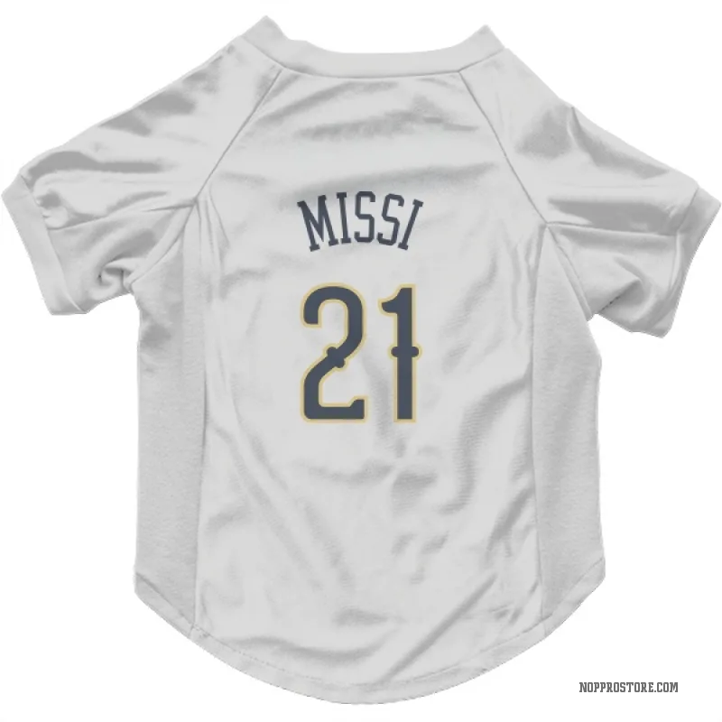 Yves Missi  White New Orleans Pelicans  Cat & Dog Pet Jersey