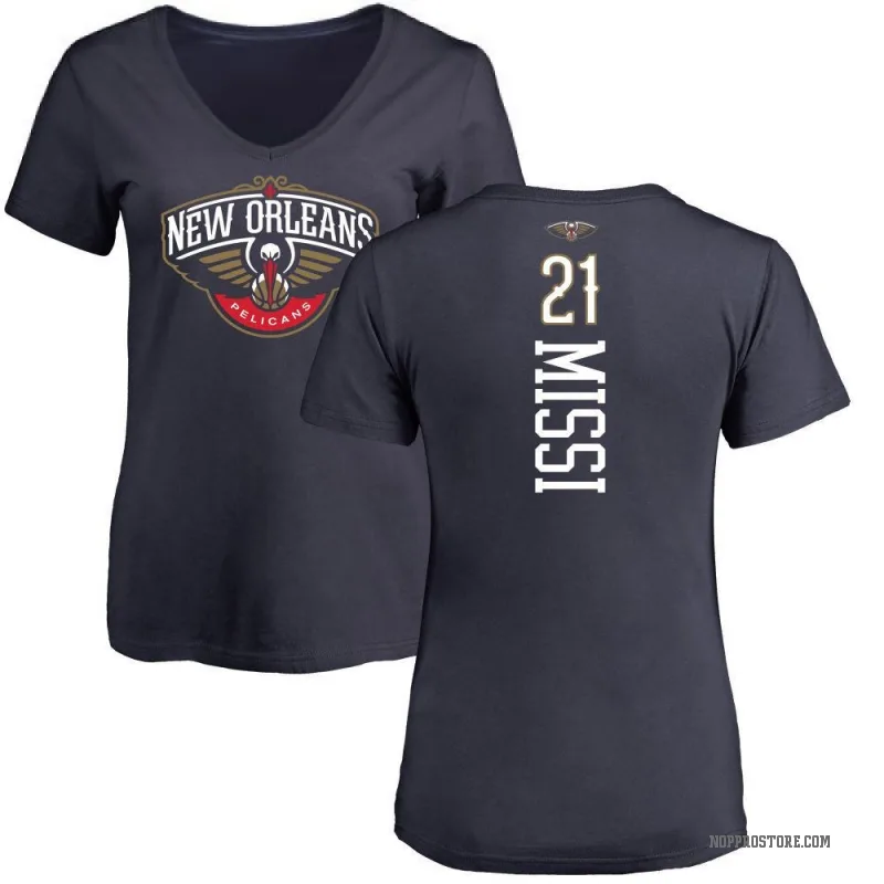 Yves Missi Women's Navy New Orleans Pelicans Backer T-Shirt