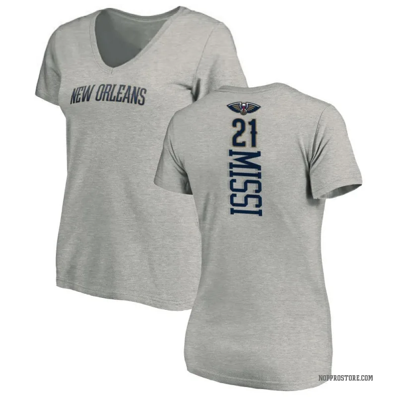 Yves Missi Women's New Orleans Pelicans Ash Backer T-Shirt