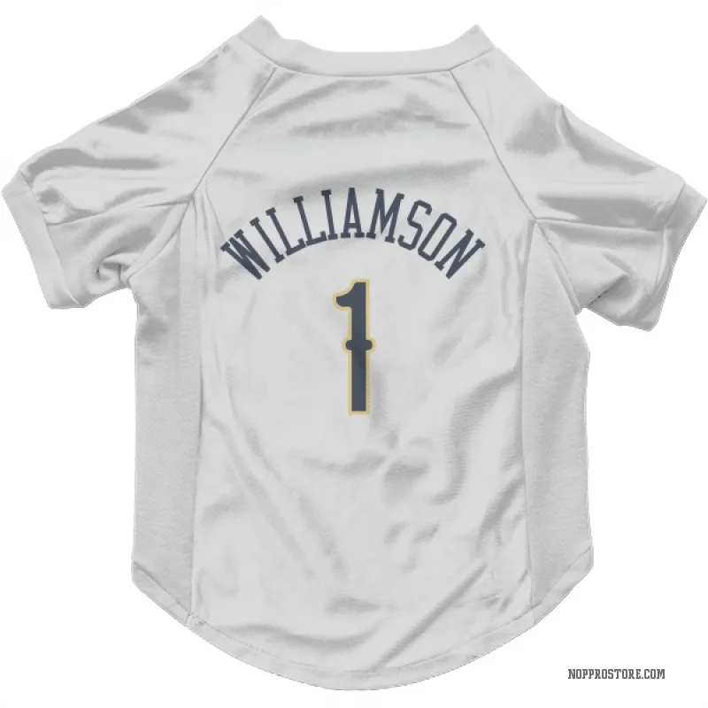 Zion Williamson  White New Orleans Pelicans  Cat & Dog Pet Jersey